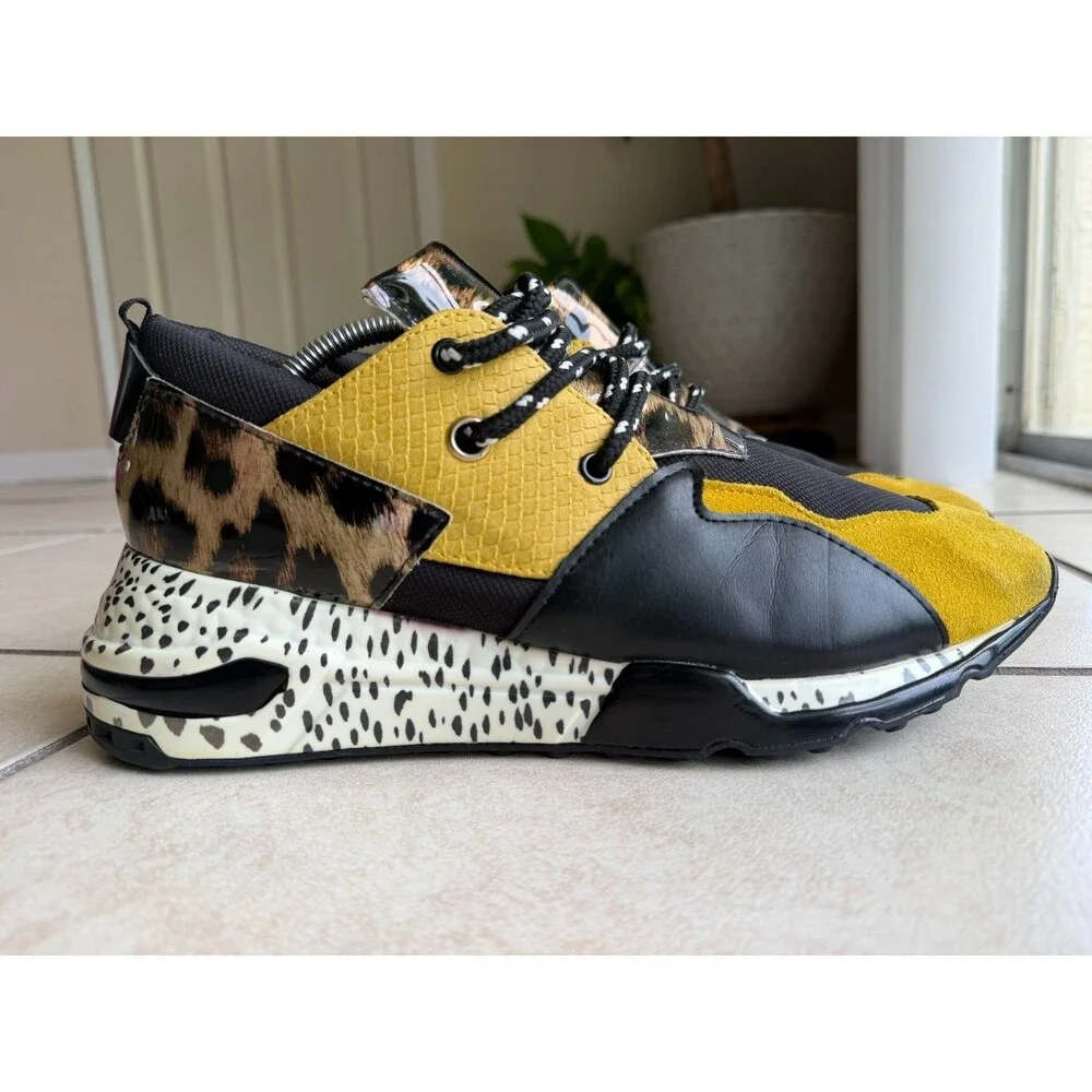 Steve Madden Ridge Yellow Multi Animal Print Men's Sneakers Size 11 M RIDG01M1
